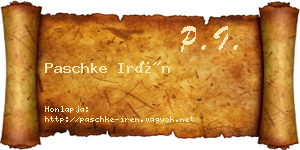 Paschke Irén névjegykártya
